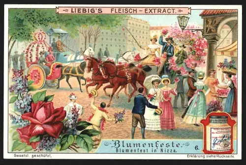 Sammelbild Liebig, Blumenfeste, Blumenfest in Nizza