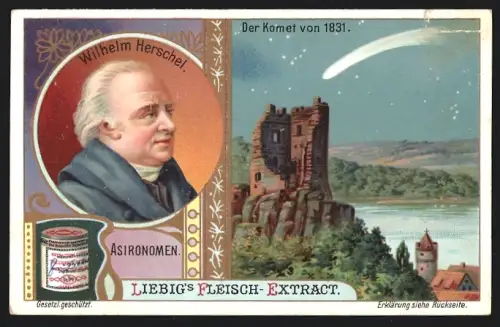 Sammelbild Liebig, Astronomen, Wilhelm Herschel, Der Komet von 1831