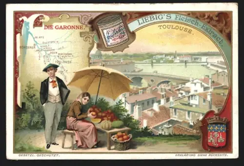 Sammelbild Liebig, Toulouse, Die Garonne