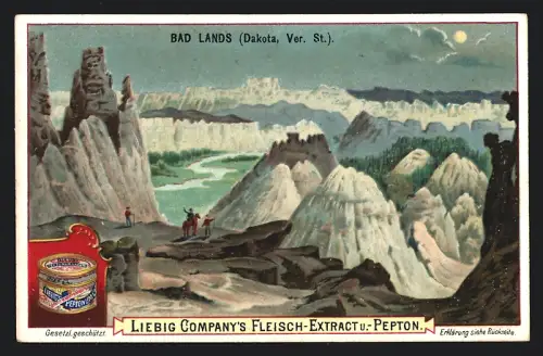 Sammelbild Liebig, Bad Lands, Dakota, Ver. St.