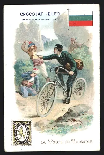 Sammelbild Chocolat Ibled, Paris, Rue du Temple 4, La Poste en Bulgarie