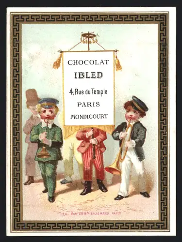 Sammelbild Chocolat Ibled, Paris, Rue du Temple 4, Kinder musizieren