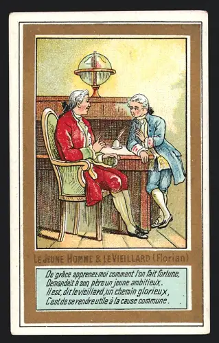 Sammelbild Chocolat Ibled, Le Jeune Homme & Le Vieillard