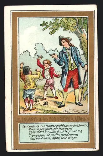 Sammelbild Chocolat Ibled, Les Enfants et les Perdreaux