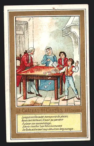 Sammelbild Chocolat Ibled, Le Chateau de Cartes