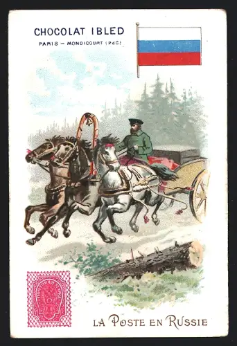 Sammelbild Chocolat Ibled, Paris, La Poste en Russie