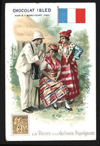 Sammelbild Chocolat Ibled, Paris, La Poste a la Guyane Francaise