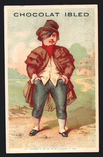 Sammelbild Chocolat Ibled, Mann in Tracht