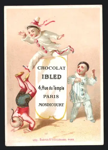 Sammelbild Chocolat Ibled, Pierrots mit Akrobat