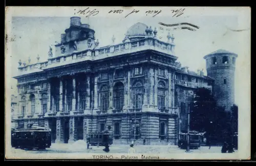 AK Torino, Palazzo Madama, Strassenbahn