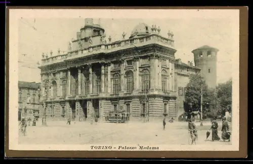 AK Torino, Palazzo Madama, Strassenbahn