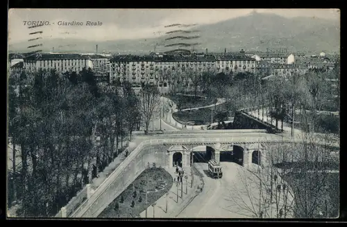 AK Torino, Giardino Reale, Strassenbahn