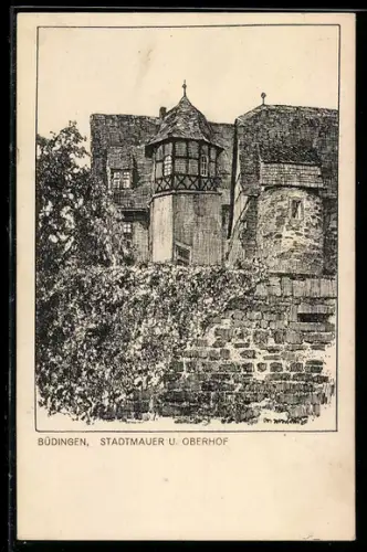 Künstler-AK Otto Ubbelohde: Büdingen, Stadtmauer und Oberhof