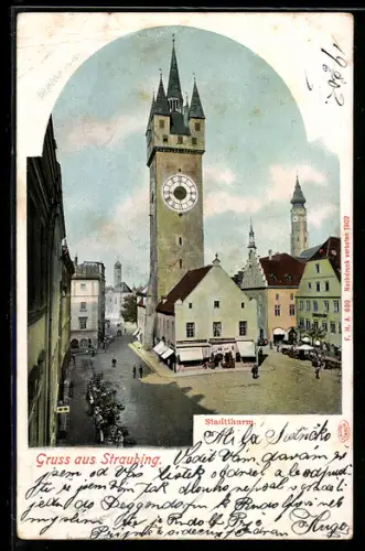 AK Straubing, Stadtturm mit Geschäften