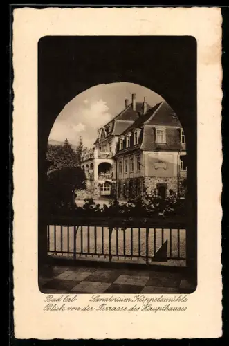 AK Bad Orb, Sanatorium Küppelsmühle, Blick von der Terrasse des Haupthauses