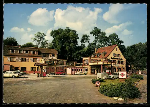 AK Wirtheim /Kreis Gelnhausen, Gasthaus Landsknechts-Schenke und Tankstelle an der Bundesstrasse 40