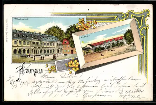Lithographie Hanau, Wilhelmsbad, Kaserne