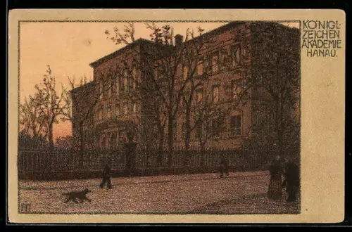 Steindruck-AK Hanau, Königliche Zeichenakademie