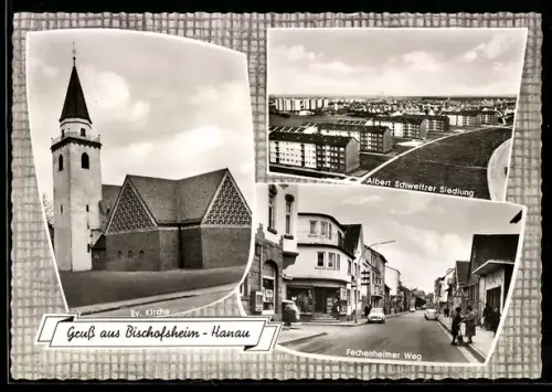 AK Bischofsheim-Hanau, Ev. Kirche, Albert Schweitzer Siedlung, Fechenheimer Weg