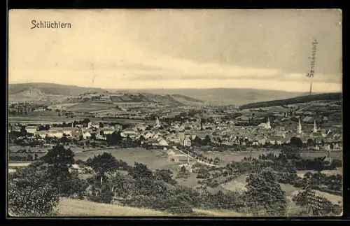 AK Schlüchtern, Panoramaansicht der Stadt und Umgebung