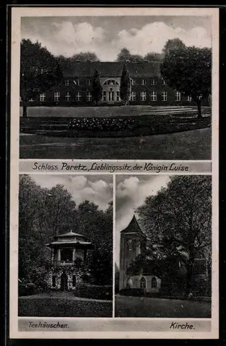 AK Paretz, Schloss, Teehaus, Kirche