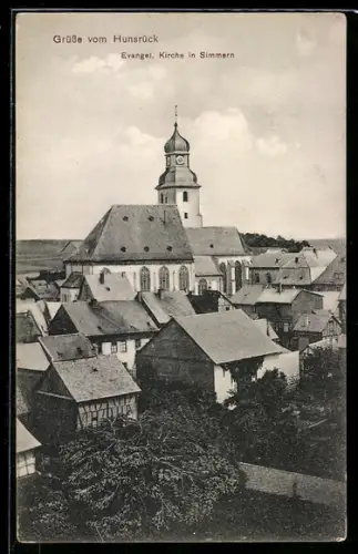 AK Simmern, Ansicht der Evangel. Kirche