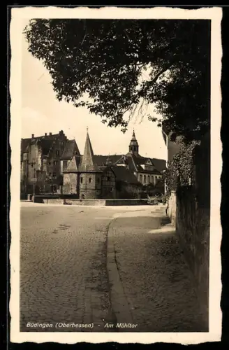 AK Büdingen, Strassenpartie am Mühltor