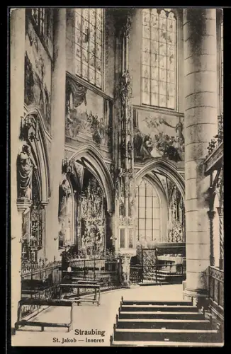 AK Straubing, Innenansicht der St. Jakob Kirche
