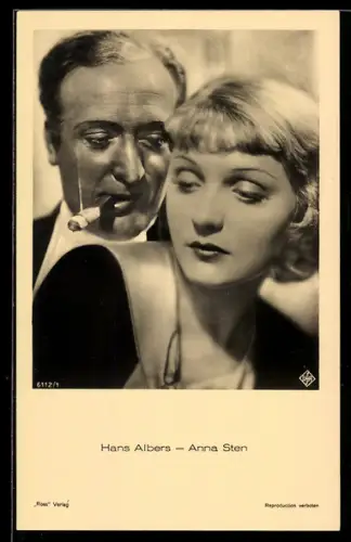 AK Schauspielerin Anna Sten und Schauspieler Hans Albers
