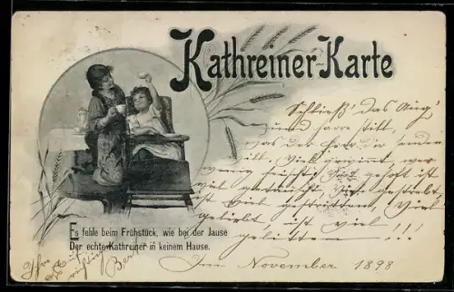 AK Mutter und Tochter trinken Kathreiner-Kaffee
