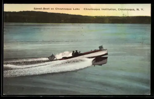 AK Chautauqua, NY, Speedboat on Chautauqua Lake