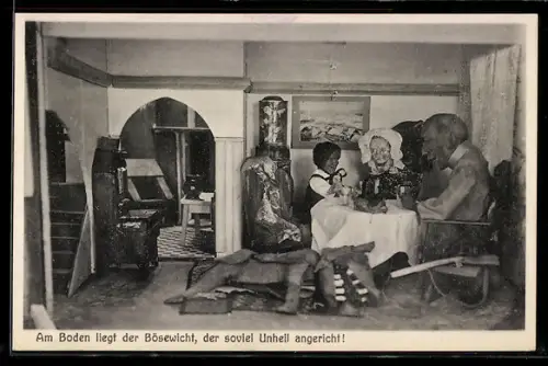 AK Rottkäppchen, Puppen-Szene von G. Schaub