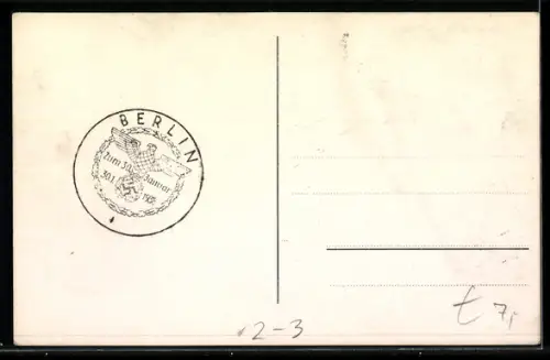 Foto-AK Berlin, Innenansicht einer Poststation