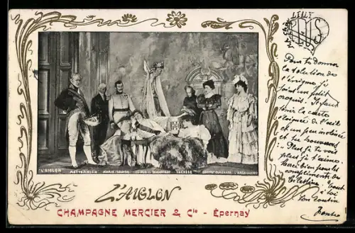 AK Champagne Mercier & Cie, Elegant gekleidete Gruppe