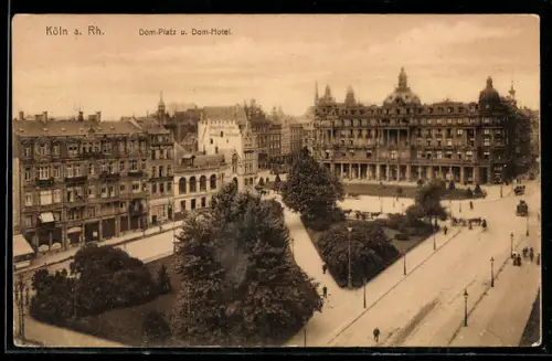 AK Köln, Dom-Platz mit Dom-Hotel