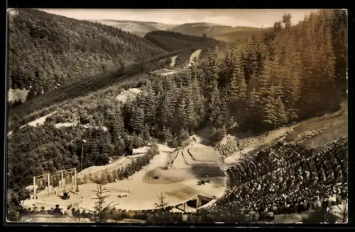 AK Steinbach /Langenbach i. Thür., Meininger Theater, Naturtheater Deutsch Sowjetische Freundschaft und Panorama
