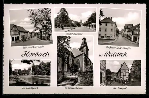 AK Korbach in Waldeck, St. Kilianskirche, Im Tempel, Professor Bier-Strasse