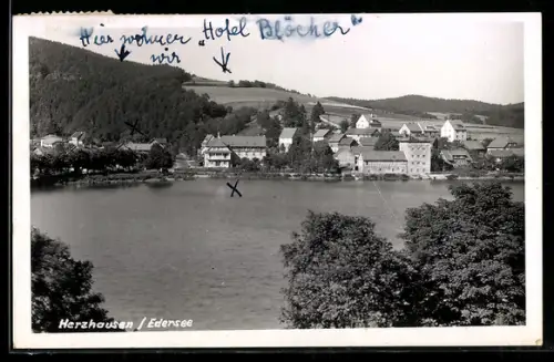 AK Herzhausen /Edersee, Teilansicht
