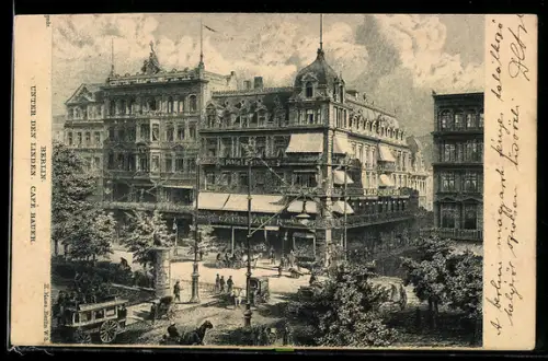 Künstler-AK Berlin, Cafe Bauer Unter den Linden