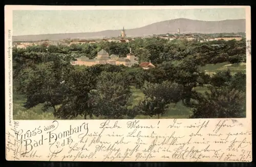 AK Bad-Homburg v. d. H., Panorama mit Schloss