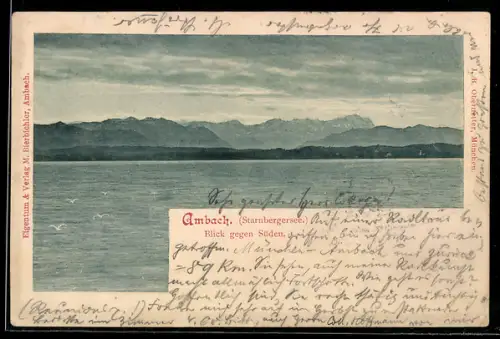 AK Ambach /Starnbergersee, Blick gegen Süden