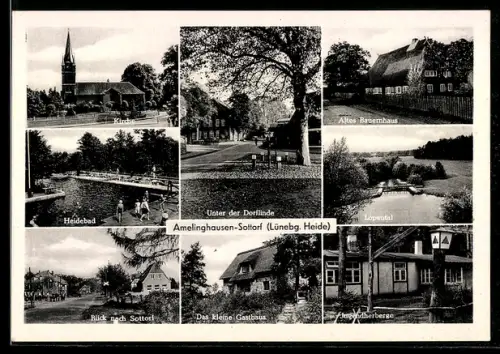 AK Amelinghausen-Sottorf, Kirche, Altes Bauernhaus, Heidebad