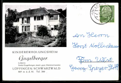 AK Löffingen /Schwarzwald, Kindererholungsheim Gugelberger