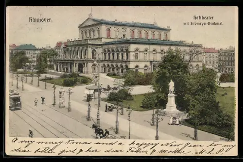 AK Hannover, Hoftheater, Stromeyer-Denkmal