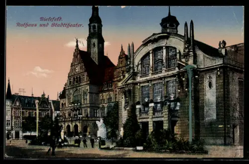 AK Bielefeld, Rathaus, Stadttheater