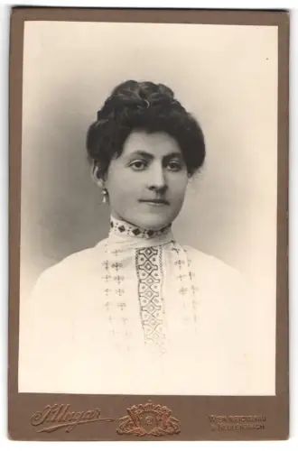 Fotografie J. Ungar, Wien, Jörgerstrasse 33, Porträt einer elegant gekleideten Dame