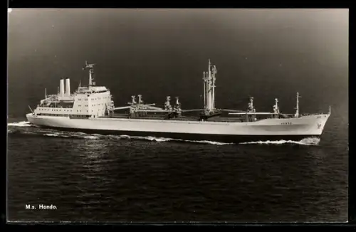 AK Schwedisches Frachtschiff M.S. Hondo der A/B Svenska Ostasiatiska Kompaniet aus der Vogelschau
