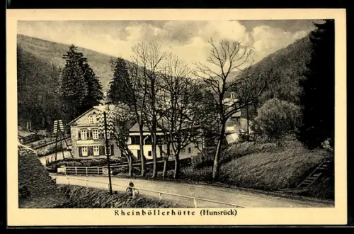 AK Rheinböllerhütte /Hunsrück, Rheinböllerhütte mit Strassenpartie