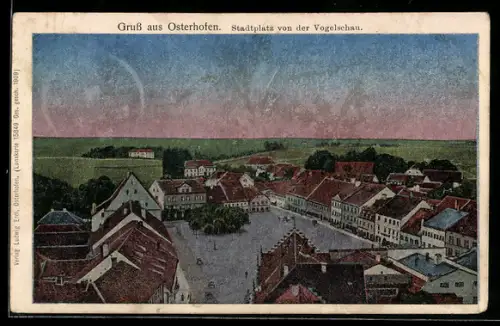 Luna-AK Osterhofen, Stadtplatz von der Vogelschau