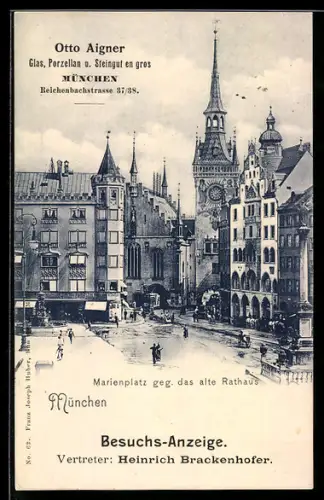 AK München, Marienplatz, altes Rathaus